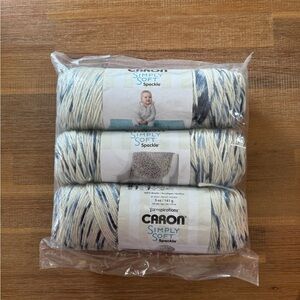 Caron Simply Soft Speckle Yarn - Blue and White